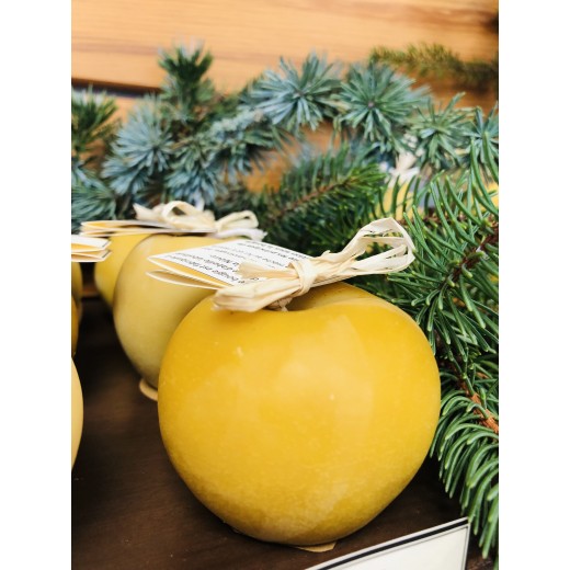 Bougie cire d'abeille bio - modèle Pomme