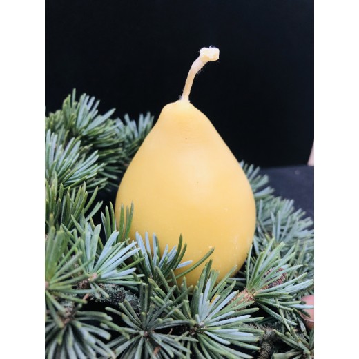Bougie cire d'abeille bio - modèle Poire