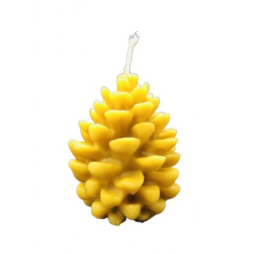 Bougie cire d'abeille bio - modèle pomme de pin